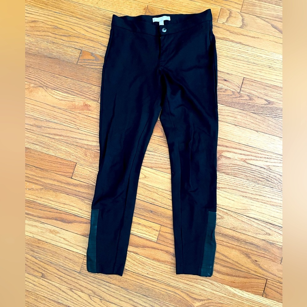Banana Republic, black leggings with ankle zipper detail.